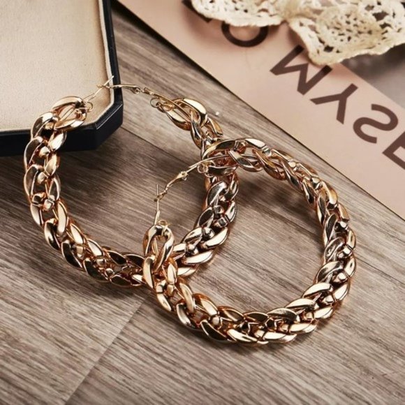 BIG Cuban Link Hoops - Picture 2 of 10